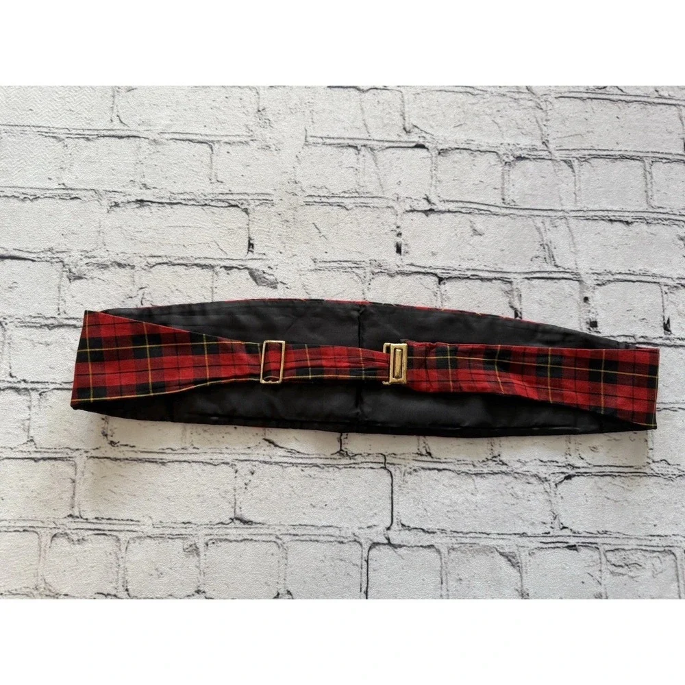 Vintage After‎ Six By Rudofker Red and Black Cummerbund Size L Adjustable to 40